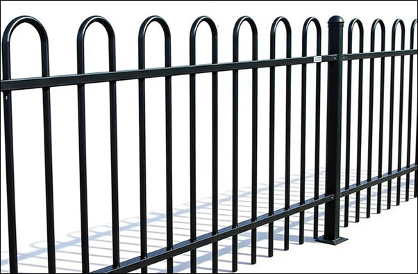 Wrought iron bow top fencing