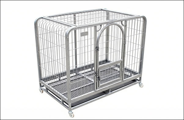 Galvanized steel wire mesh dog cage with plastic tray