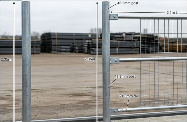 Pipe post heavy zinc coated for mesh fences