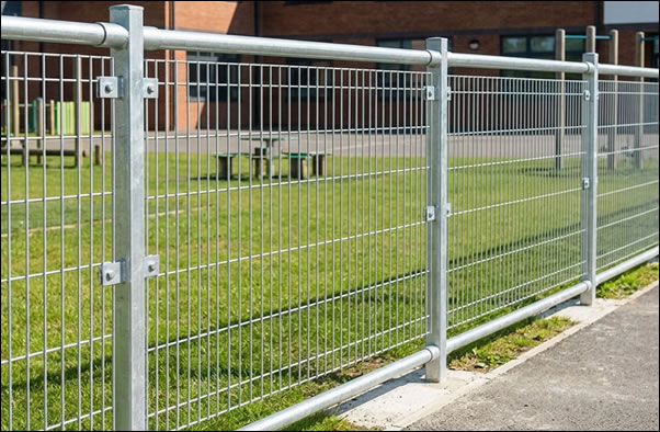Welded wire mesh infill steel fencing for safe boundaries