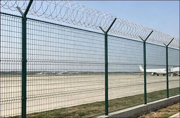 V profile welded mesh panel airport security fencing system