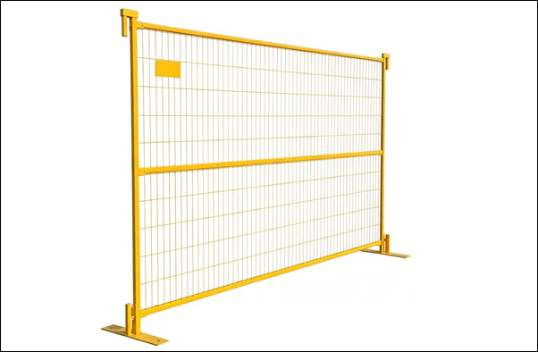 Portable Framework Mesh Fence Panels Yellow Coated
